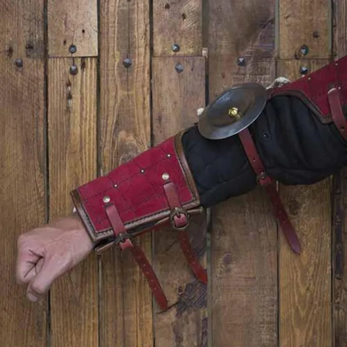 Epic Armoury 15. århundrede Stål-læder Armværn, Rød - Billede 4