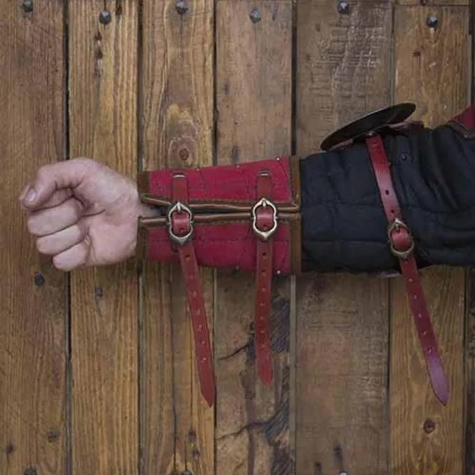 Epic Armoury 15. århundrede Stål-læder Armværn, Rød - Billede 5