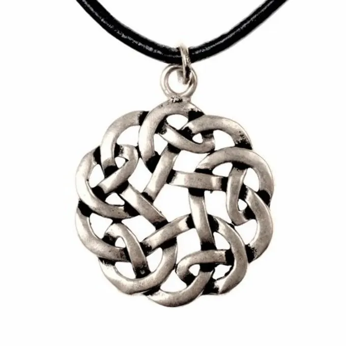 Amulet Runde Celtic Knude, Forsølvede