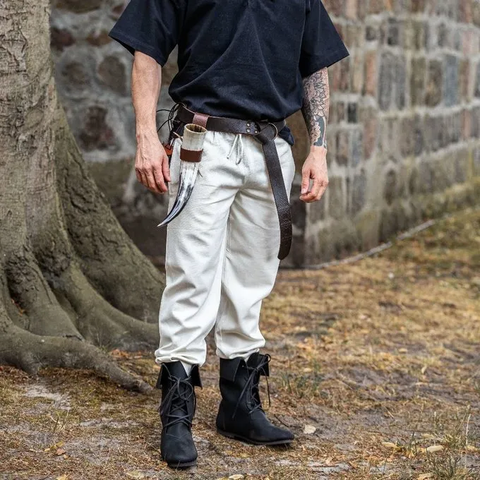 Leonardo Carbone Bomuld Bukser Alin, Creme - Billede 5