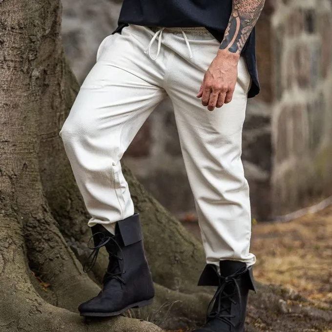 Leonardo Carbone Bomuld Bukser Alin, Creme