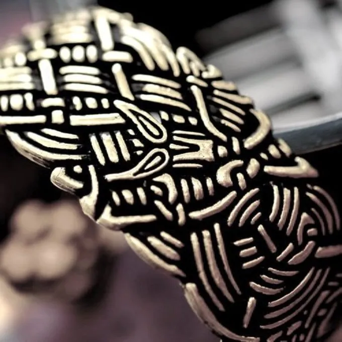 Bredt Old Irish Armbånd, Forsølvede - Billede 2