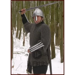 Ulfberth Brynjefrakke Med Mid-ærmer, Blandede Flade Ringe-Runde Nitter, 8 Mm