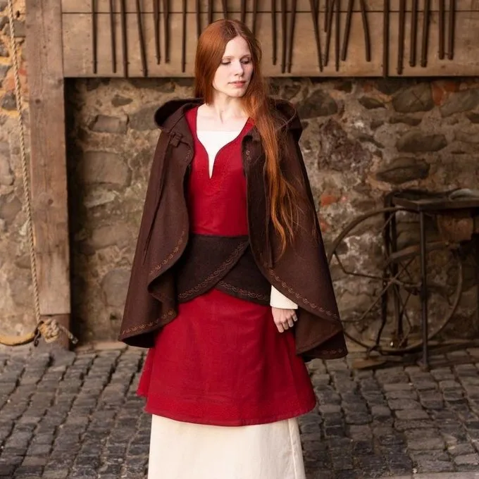 Burgschneider Cape Affra Uld, Brun - Billede 3