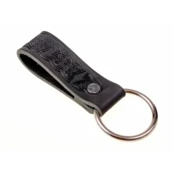 Celtic Læder Holder Med Ring, Sort