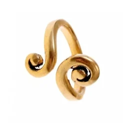 Celtic Ring Med Stiliserede Spiral Motiv, Bronze