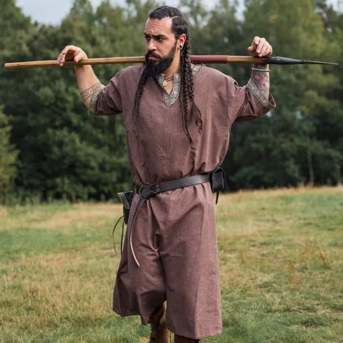 Leonardo Carbone Celtic Tunika, Korte ærmer, Kastanjebrun - Billede 2