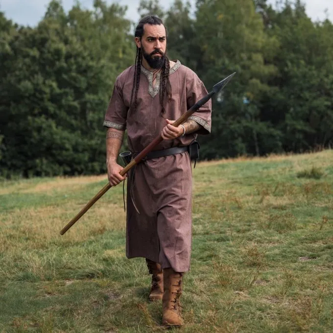 Leonardo Carbone Celtic Tunika, Korte ærmer, Kastanjebrun - Billede 3