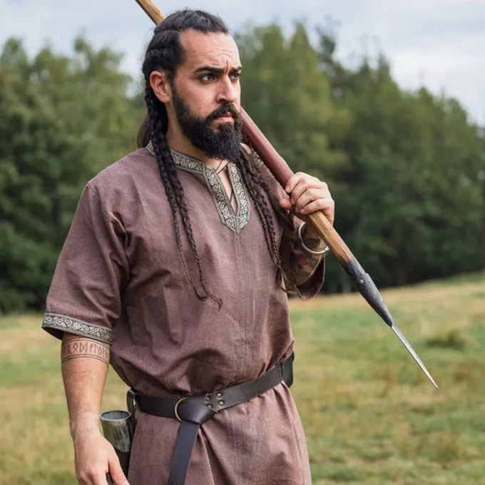 Leonardo Carbone Celtic Tunika, Korte ærmer, Kastanjebrun - Billede 4