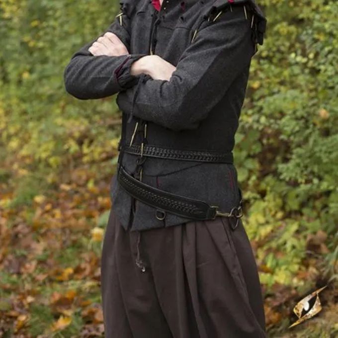 Epic Armoury Flettet Sværdbælte, Sort - Billede 2