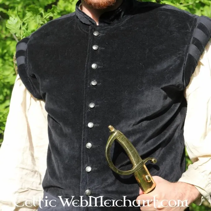 Leonardo Carbone Fløjlsvams Med Metal Knapper, Sort - Billede 2