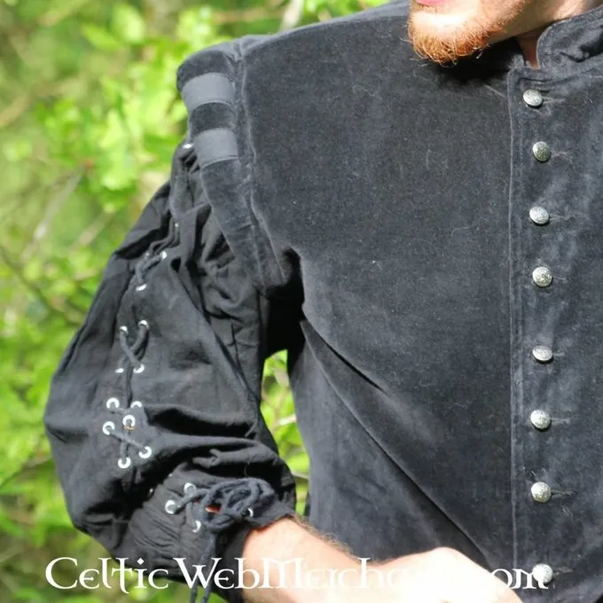 Leonardo Carbone Fløjlsvams Med Metal Knapper, Sort - Billede 3