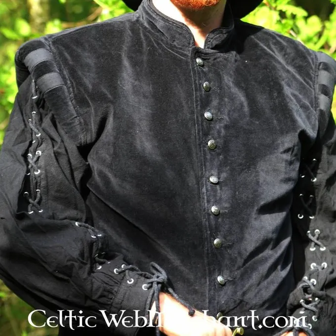 Leonardo Carbone Fløjlsvams Med Metal Knapper, Sort - Billede 4