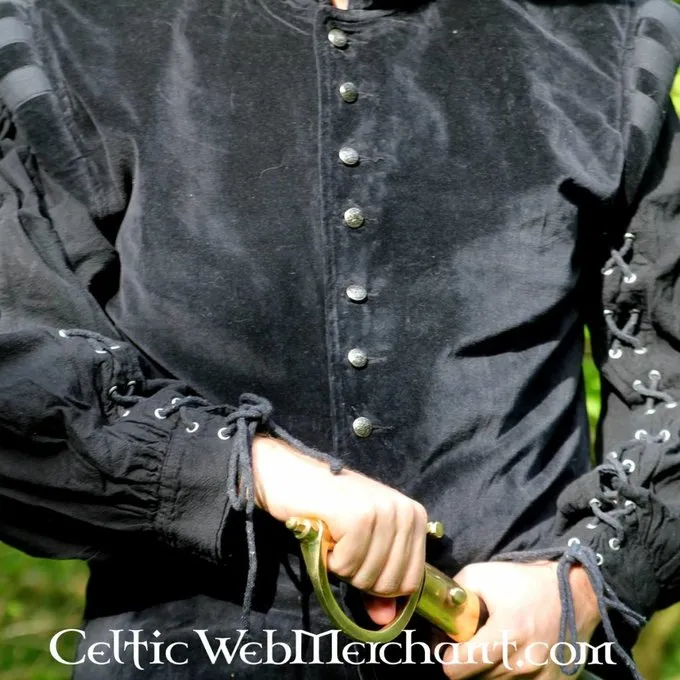 Leonardo Carbone Fløjlsvams Med Metal Knapper, Sort - Billede 5