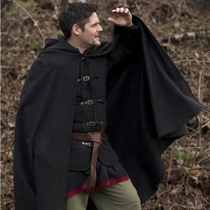 Epic Armoury Hætteklædte Uld Cape, Grå - Billede 2