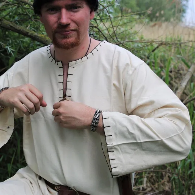 Leonardo Carbone Historisk Tunika Med Autentisk Beklædning, Fløde - Billede 4