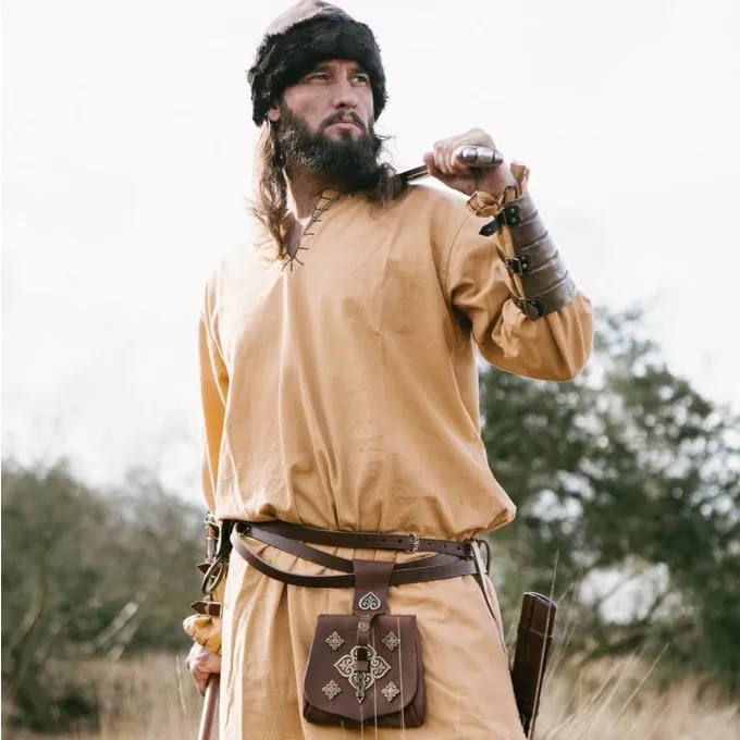 Leonardo Carbone Historisk Tunika Med Autentisk Foring, Honningbrun - Billede 3