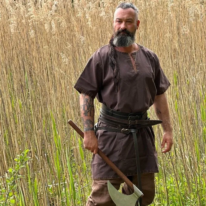 Leonardo Carbone Kort Viking Tunika Theobald, Brown - Billede 5