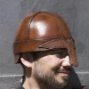 Epic Armoury Læder Hjelm With Næseskinne, Brun