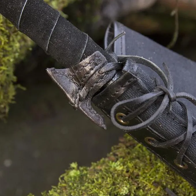 Epic Armoury Læder Hylster Krog Til LARP Sværd, Sort - Billede 2