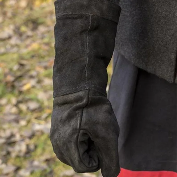 Epic Armoury Læder Kæmper Handsker Ruskind, Sort - Billede 4