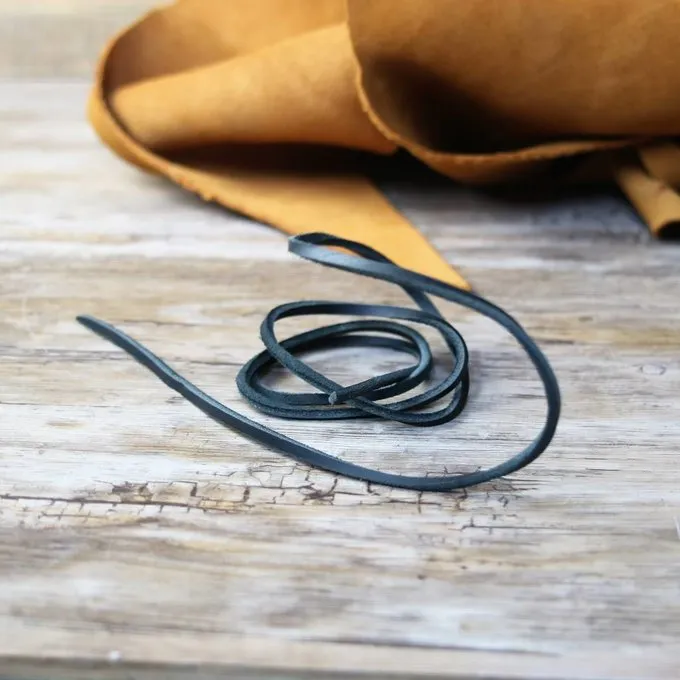 Læder Lace Sort, 100 Cm - Billede 3