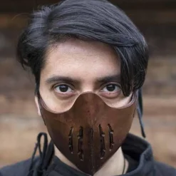 Epic Armoury Læder Mempo Halvmaske, Brun