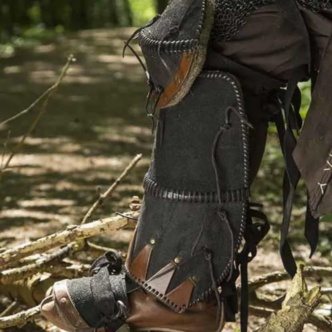 Epic Armoury Læder Orc Fedtegrever Uzgush, Sort, Par