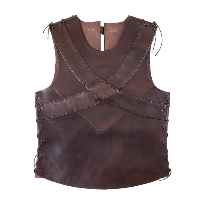 Deepeeka Læder Torso Rustning Med Kors, Brun - Billede 2