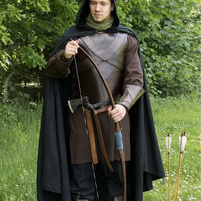 Deepeeka Læder Torso Rustning Med Kors, Brun - Billede 5