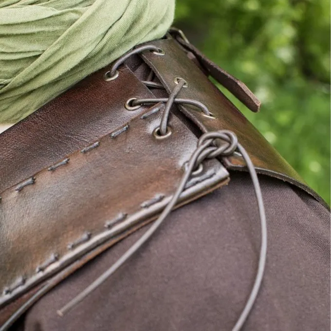 Deepeeka Læder Torso Rustning Med Kors, Brun - Billede 6