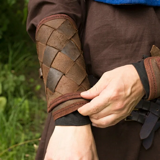 Epic Armoury Læder Viking Armbeskyttere I Plade, Brun, Par - Billede 4