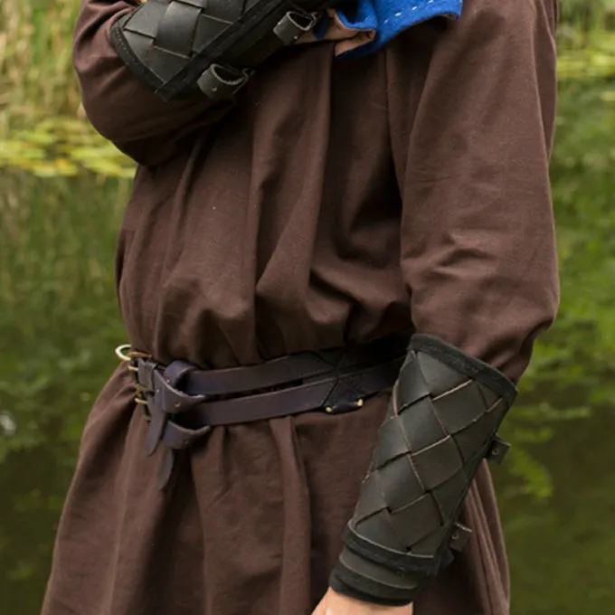 Epic Armoury Læder Viking Armbeskyttere I Plade, Sort, Par