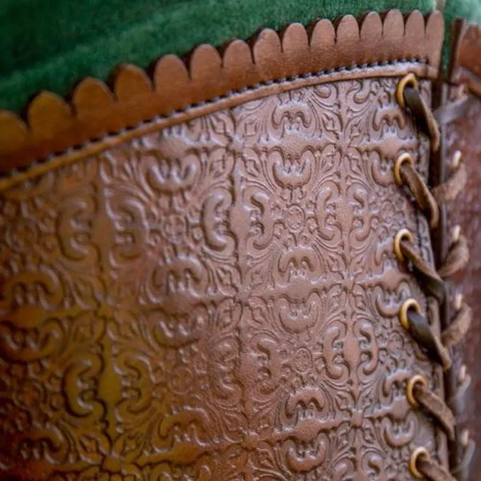 Epic Armoury Læderkorset Margot, Grøn - Billede 2