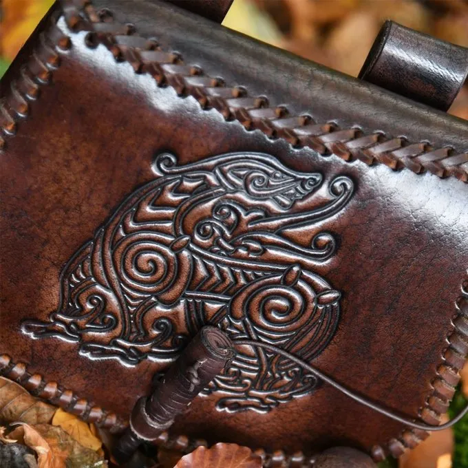 Deepeeka Læderpose Med Drage - Billede 4