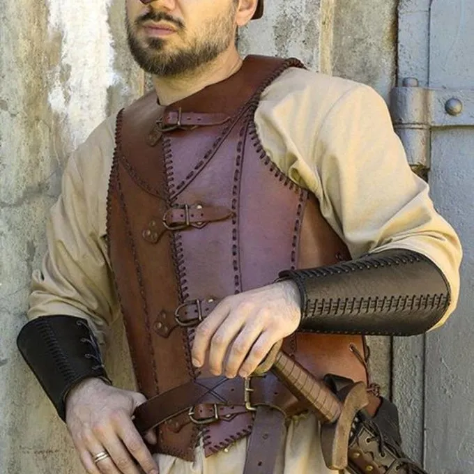 Epic Armoury LARP Læder Soldat Rustning, Brun - Billede 2