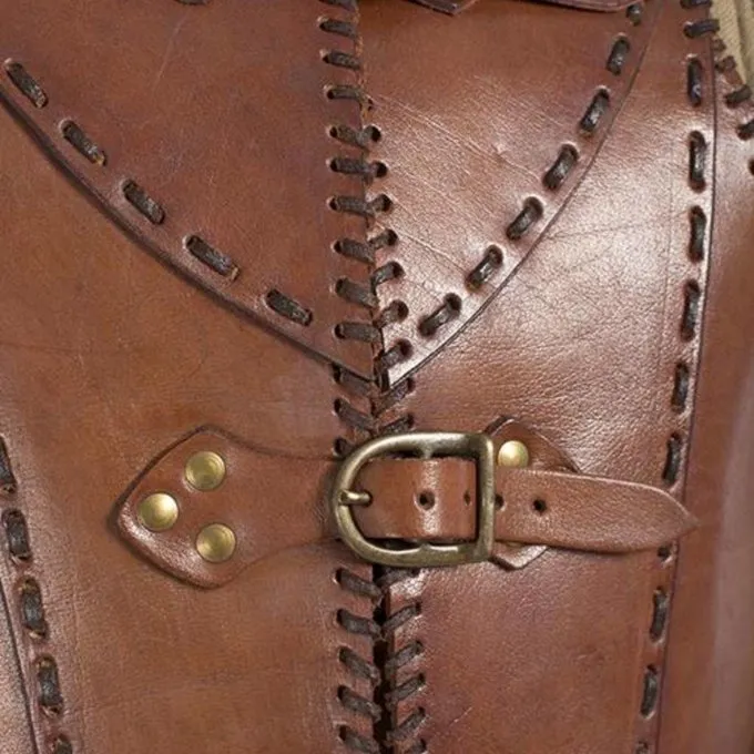 Epic Armoury LARP Læder Soldat Rustning, Brun - Billede 4