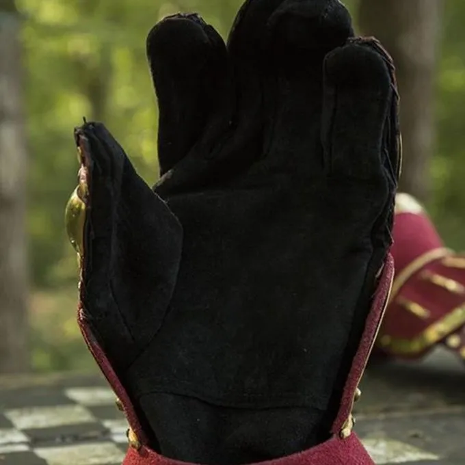 Epic Armoury Luksuriøse Timeglas Handsker, Rød-guld - Billede 4