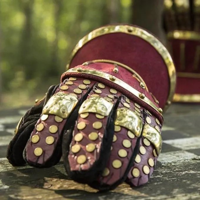 Epic Armoury Luksuriøse Timeglas Handsker, Rød-guld - Billede 5