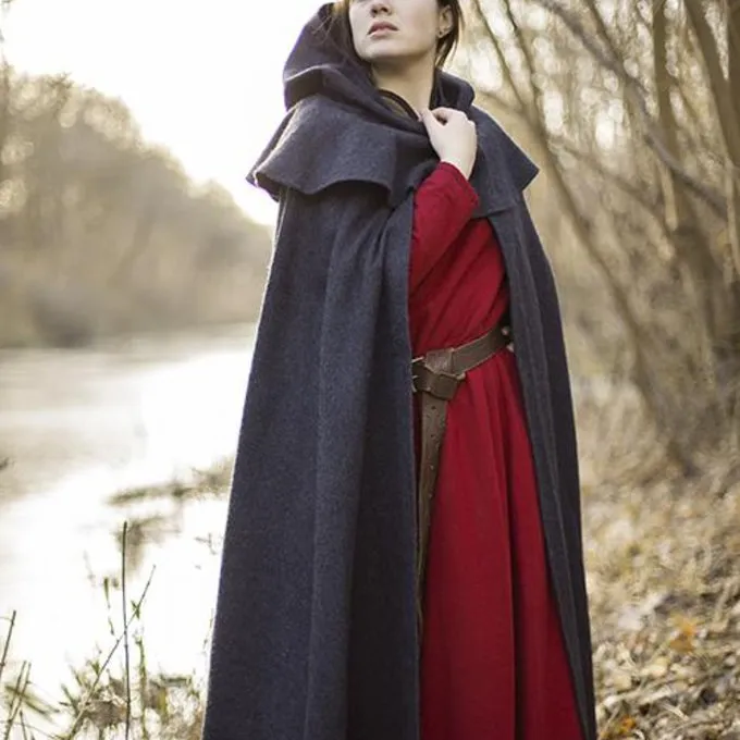 Epic Armoury Middelalderlig Hættefrakke Thomas, Grå - Billede 3