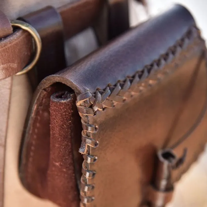 Deepeeka Middelalderlig Læderpose, Brun - Billede 2