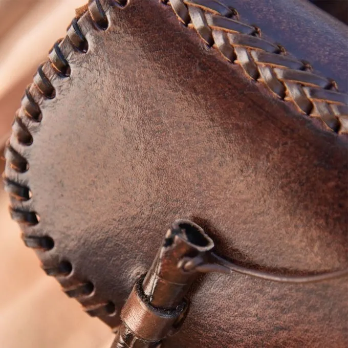 Deepeeka Middelalderlig Læderpose, Brun - Billede 3