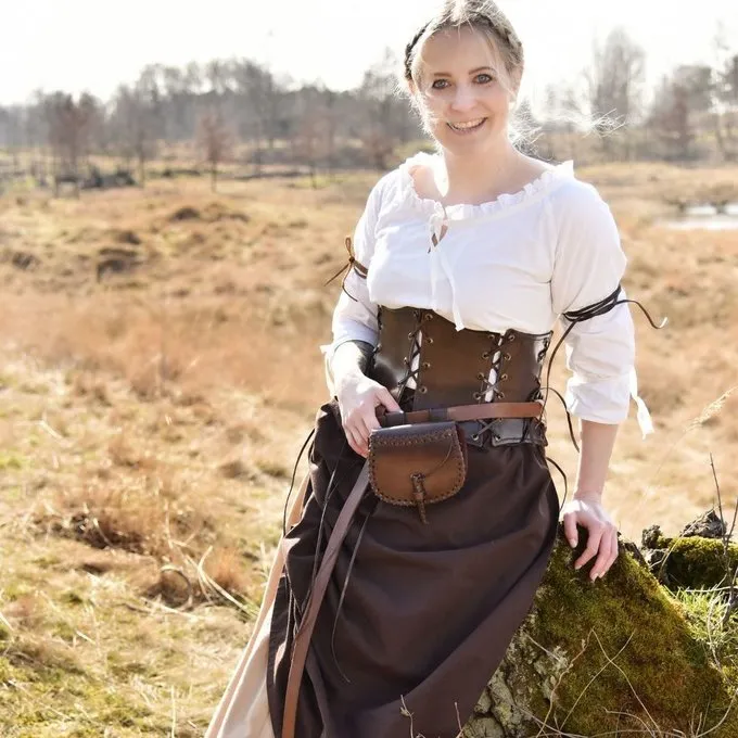 Deepeeka Middelalderlig Læderpose, Brun - Billede 4