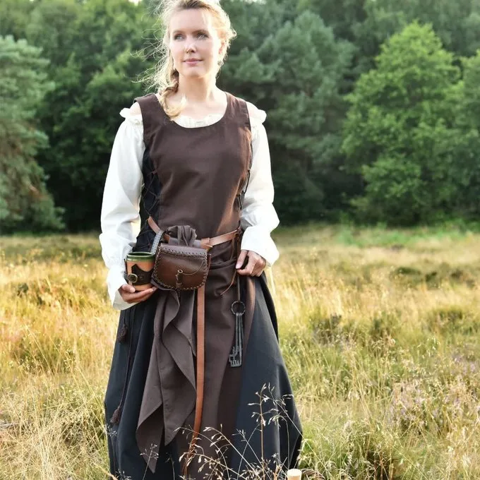 Deepeeka Middelalderlig Læderpose, Brun - Billede 5