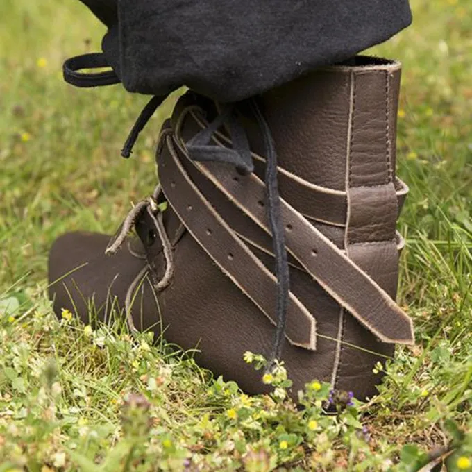 Epic Armoury Middelalderlige Ankelstøvler Godfrey, Brun - Billede 4