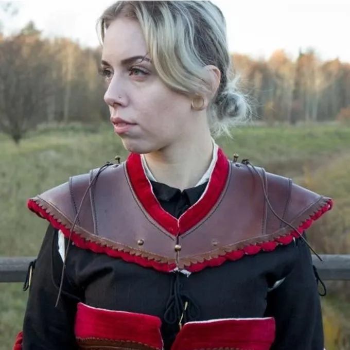 Epic Armoury Noble Læder Gorget, Rød