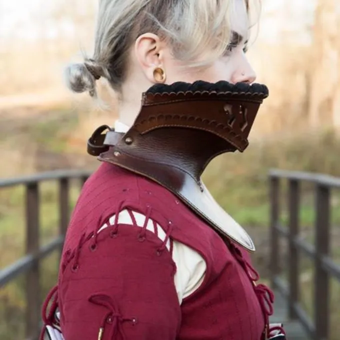 Epic Armoury Noble Læder Gorget, Sort - Billede 2