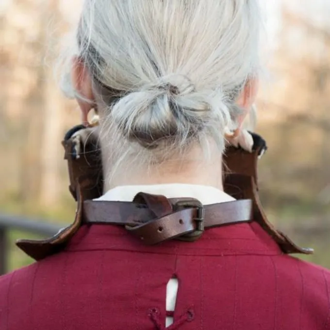 Epic Armoury Noble Læder Gorget, Sort - Billede 3