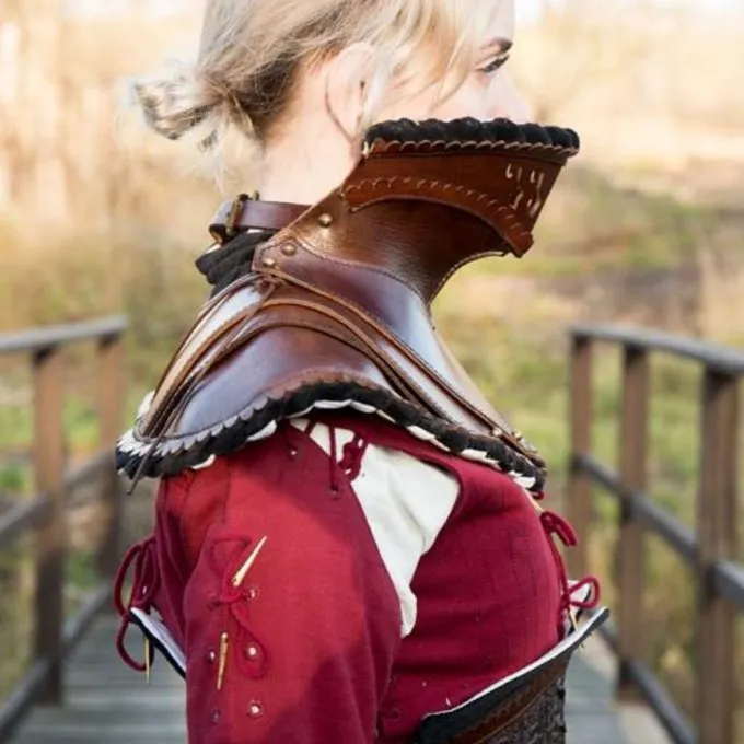 Epic Armoury Noble Læder Gorget, Sort - Billede 4