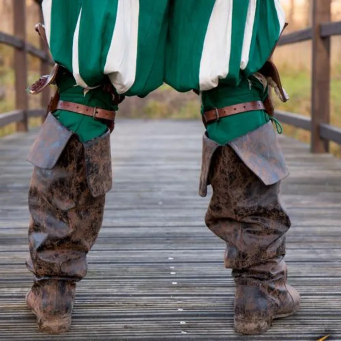 Epic Armoury Par Læder Poleyns, Brun-grøn - Billede 2